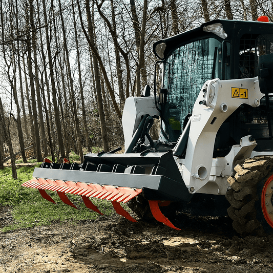 72" Skid Steer Land Ripper & Rake Comb – Adjustable Depth Scarifier | UWSLR72 - with | Sold by Uncle Wiener's Wholesale