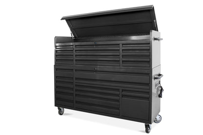 72″ Tool Bench Rolling Cabinet 26 - Drawer with Power Strip Heavy - Duty Steel - with Black | Sold by Uncle Wiener's Wholesale