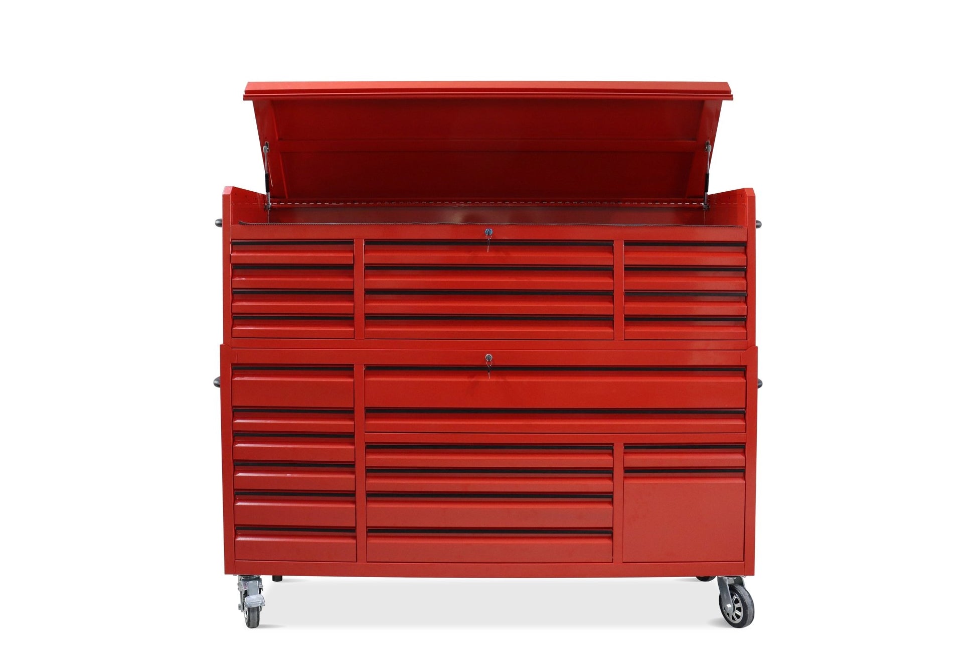 72″ Tool Bench Rolling Cabinet 26 - Drawer with Power Strip Heavy - Duty Steel - with Red | Sold by Uncle Wiener's Wholesale
