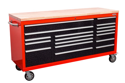 6FT 17-Drawer Tool Bench Workstation & Tool Box – Heavy-Duty Rolling Workbench with Power Outlets & USB | Multi-Color Options
