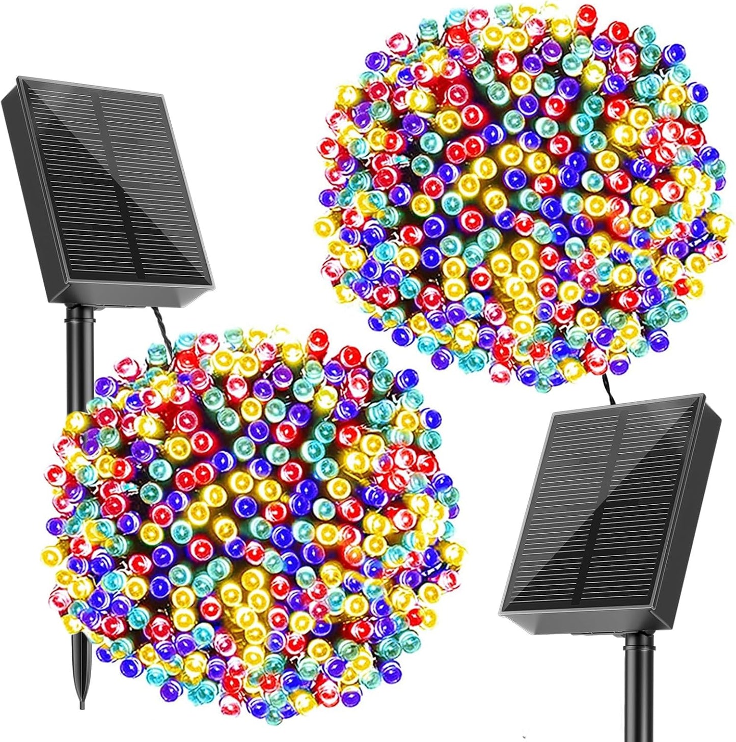 72FT Solar Multi Color String Lights – 200 LED Color Changing Outdoor Set – JXSL200 - with | Sold by Uncle Wiener's Wholesale