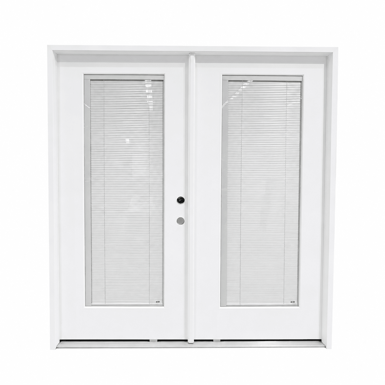 72x80 Double Fiberglass Door with Built-In Blinds Clear Glass Prehung Smooth White Finish Left or Right Active FG00DDLH FG00DDRH - General Equipment with Left Hand Active | Sold by Uncle Wiener's Wholesale