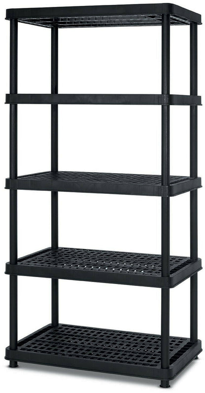 750 lb 5 - Tier Plastic Storage Shelf Rack – Snap - Fit Garage & Utility Shelving Unit SR907 - with | Sold by Uncle Wiener's Wholesale