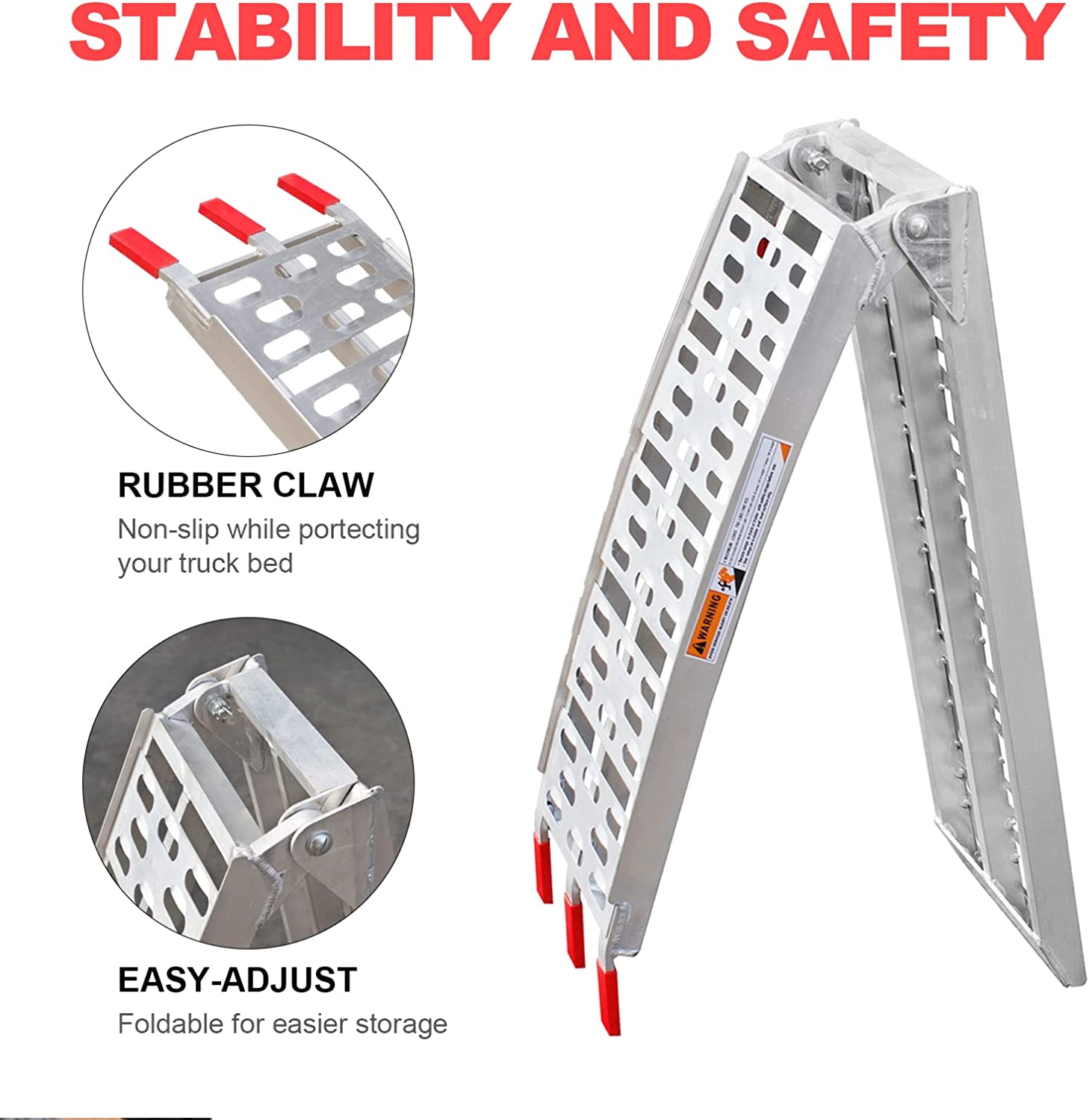 750 lbs Aluminum ATV Loading Ramp – 7 FT Heavy - Duty Foldable | 1123AR - with Single Ramp | Sold by Uncle Wiener's Wholesale