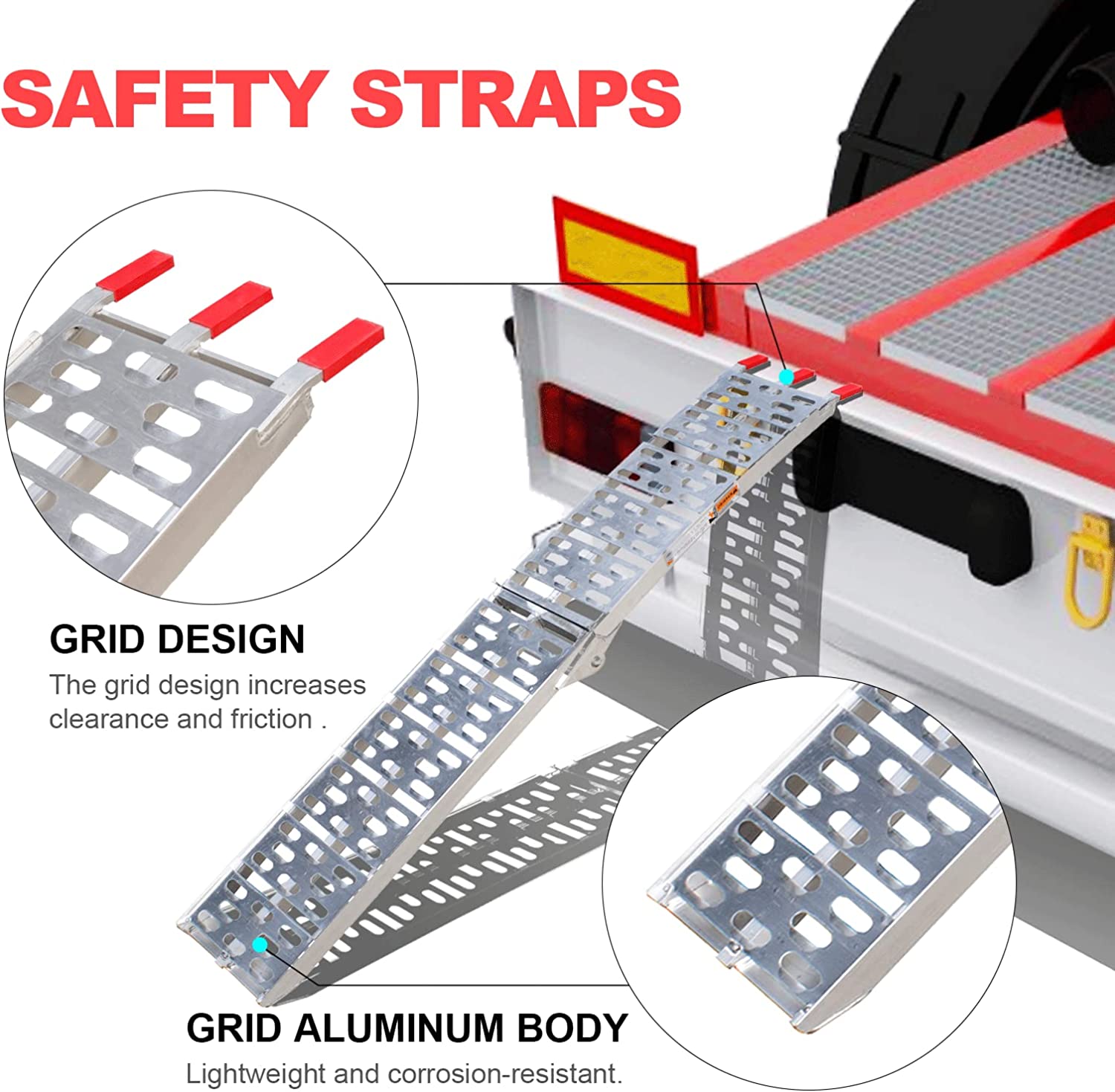 750 lbs Aluminum ATV Loading Ramp – 7 FT Heavy - Duty Foldable | 1123AR - with Single Ramp | Sold by Uncle Wiener's Wholesale