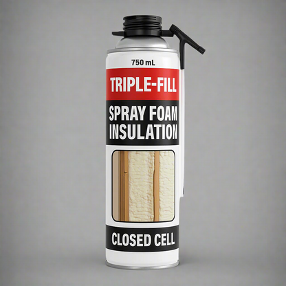 Closed Cell Spray Foam Application on Wall Studs

750 mL Triple-Fill PU Spray Foam Can – Front View

12-Pack Triple-Fill Foam Cans for Insulation

Polyurethane Foam Spray – High Expansion Sealant

Thermal & Acoustic Insulation for Construction Projects