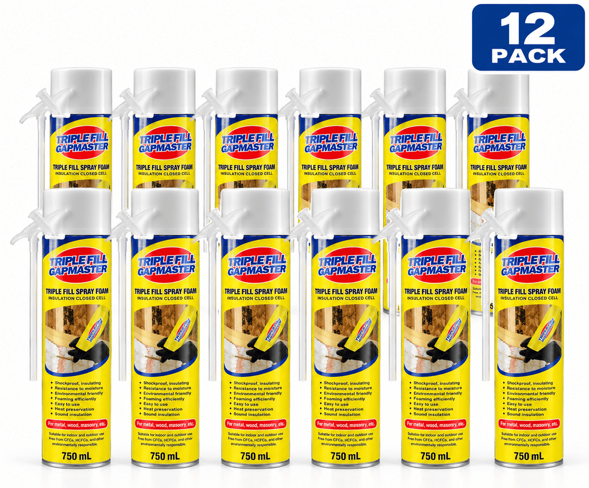 750 mL Triple-Fill Spray Foam – Closed Cell Insulation for Thermal & Acoustic Sealing - General Equipment with | Sold by Uncle Wiener's Wholesale