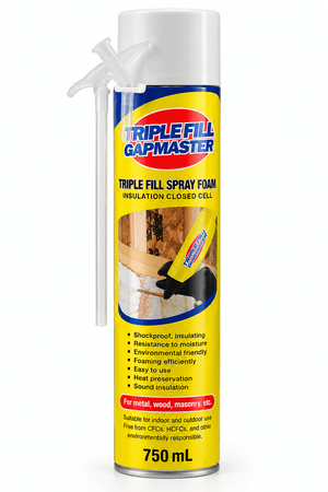 750 mL Triple-Fill Spray Foam – Closed Cell Insulation for Thermal & Acoustic Sealing