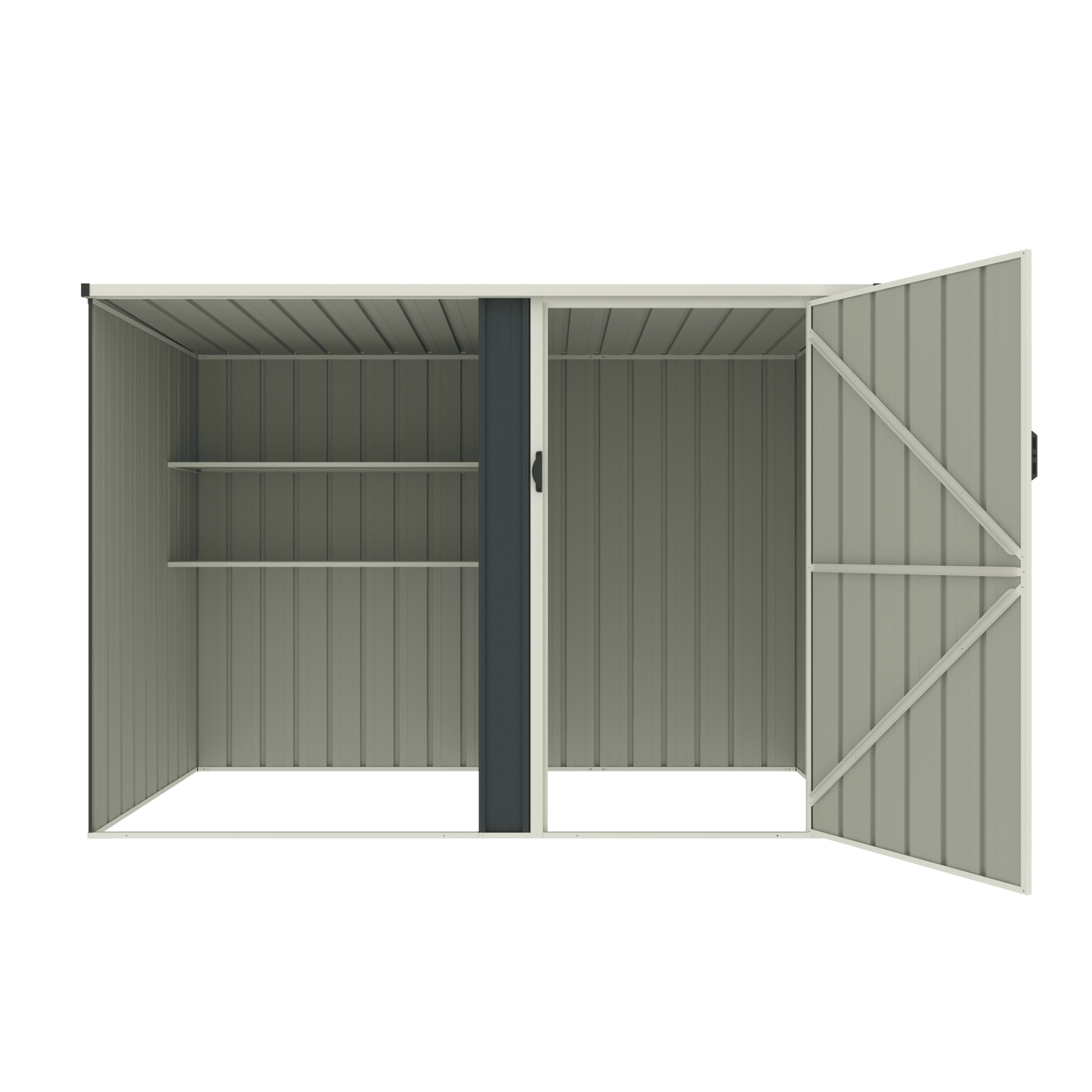 7.5×4 FT Dark Grey Metal Storage Shed – Galvanized Steel Outdoor Garden Tool House with Swing Door & Side Shelf EF0804B - with | Sold by Uncle Wiener's Wholesale