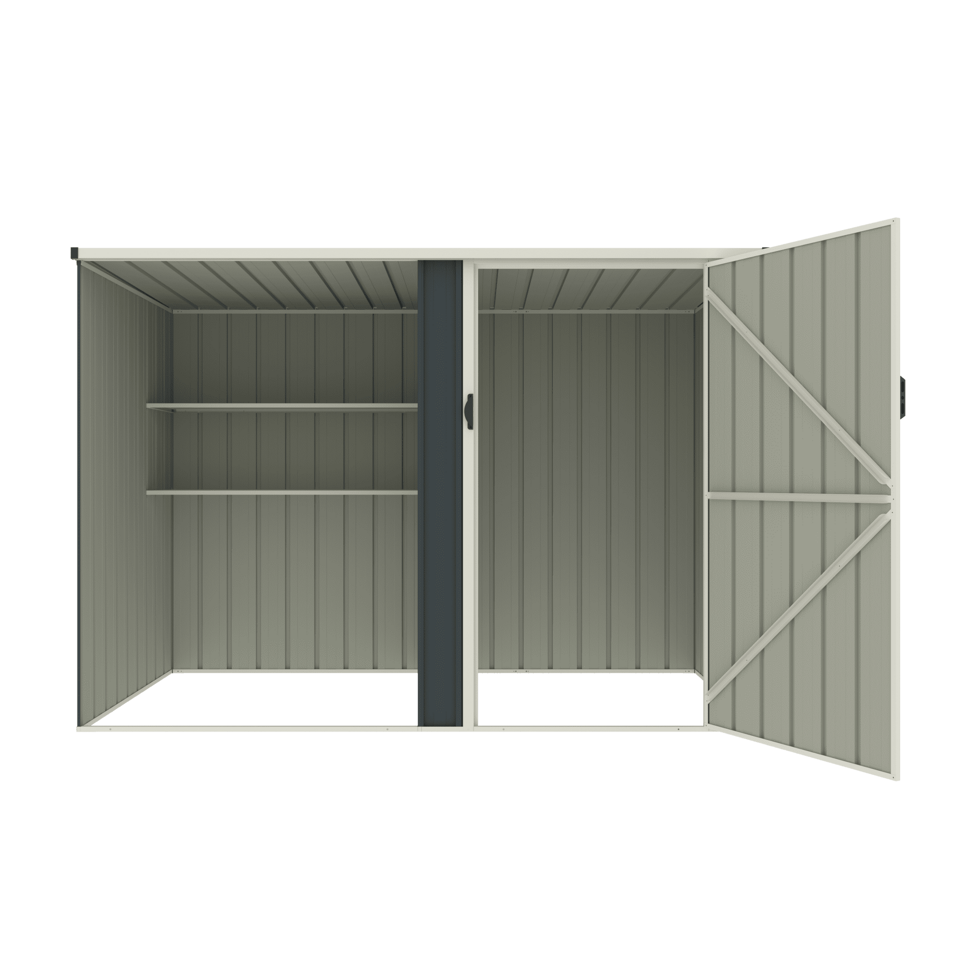 7.5×4 FT Dark Grey Metal Storage Shed – Galvanized Steel Outdoor Garden Tool House with Swing Door & Side Shelf EF0804B - with | Sold by Uncle Wiener's Wholesale