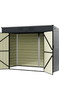 7.5x4.2 ft Outdoor Metal Storage Shed – Dark Grey, Dual Swing Doors, Heavy - Duty Steel Frame EF0804 - with | Sold by Uncle Wiener's Wholesale