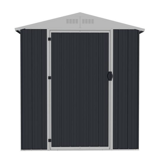 7.6' x 6.3' Outdoor Metal Storage Shed Steel Garden Tool Shed Grey 110275 - with | Sold by Uncle Wiener's Wholesale