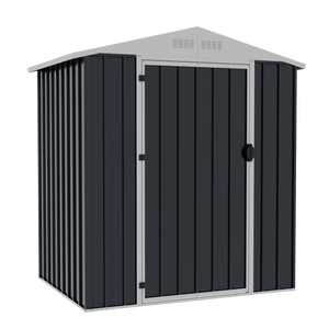 5.1' x 3.8' Outdoor Metal Storage Shed – Steel Garden Tool Shed with Single Swing Door, Grey 110275