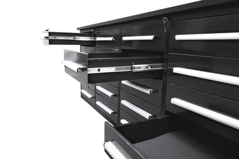 7FT Heavy - Duty Steel Tool Bench – Workbench with Drawers for Garage & Workshop - with BLACK 7 FT 20 DRAWER | Sold by Uncle Wiener's Wholesale