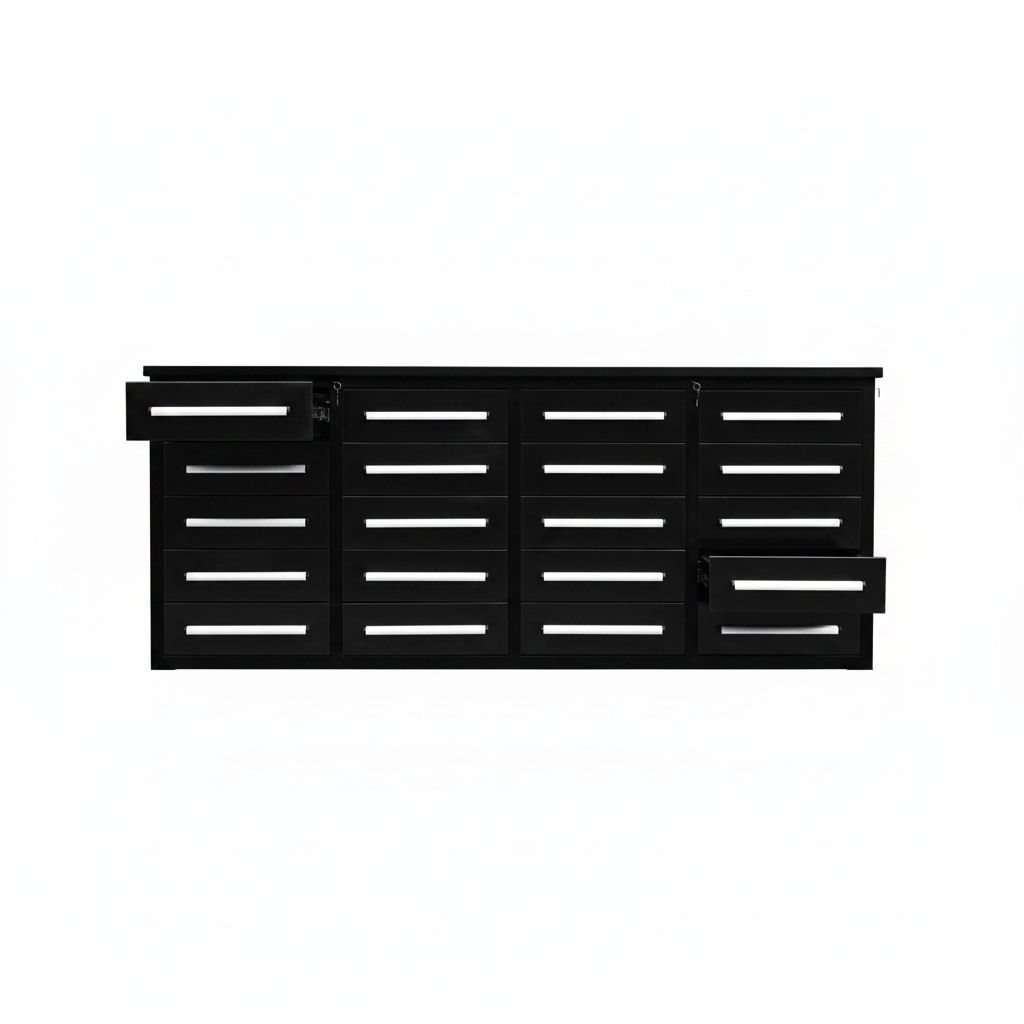 7FT Heavy - Duty Steel Tool Bench – Workbench with Drawers for Garage & Workshop - with BLACK 7 FT 20 DRAWER | Sold by Uncle Wiener's Wholesale