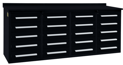 7FT Heavy - Duty Steel Tool Bench – Workbench with Drawers for Garage & Workshop - with BLACK 7 FT 20 DRAWER | Sold by Uncle Wiener's Wholesale