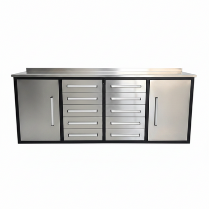 7FT Heavy - Duty Steel Tool Bench – Workbench with Drawers for Garage & Workshop - Tool Benches & Workstations with STAINLESS STEEL 7 FT 10 DRAWER | Sold by Uncle Wiener's Wholesale