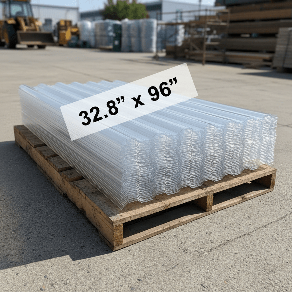 8 & 12 FT Clear Polycarbonate Corrugated Panels – Weatherproof Roofing & Greenhouse Sheets - Fencing with Clear – 32.8