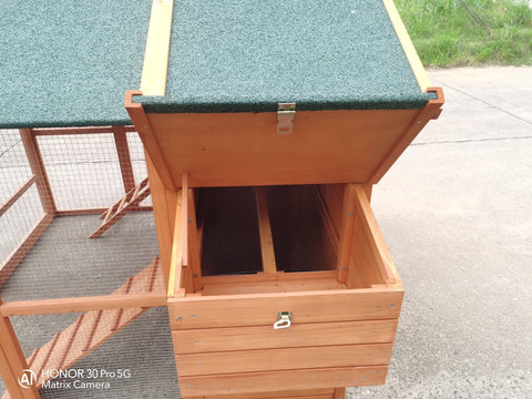 8 - Chicken Wooden Chicken Coop – Large Outdoor Shelter with Nesting Box | MSHC004 - with | Sold by Uncle Wiener's Wholesale