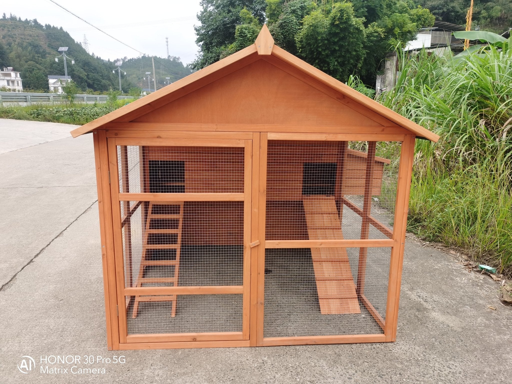 8 - Chicken Wooden Chicken Coop – Large Outdoor Shelter with Nesting Box | MSHC004 - with | Sold by Uncle Wiener's Wholesale