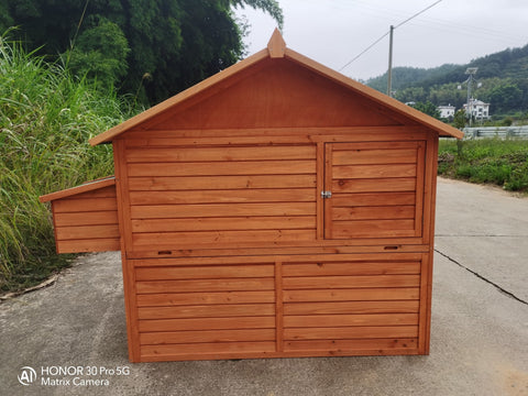 8 - Chicken Wooden Chicken Coop – Large Outdoor Shelter with Nesting Box | MSHC004 - with | Sold by Uncle Wiener's Wholesale