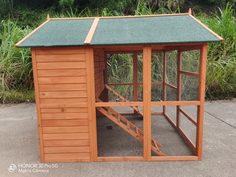 8 - Chicken Wooden Chicken Coop – Large Outdoor Shelter with Nesting Box | MSHC004 - with | Sold by Uncle Wiener's Wholesale