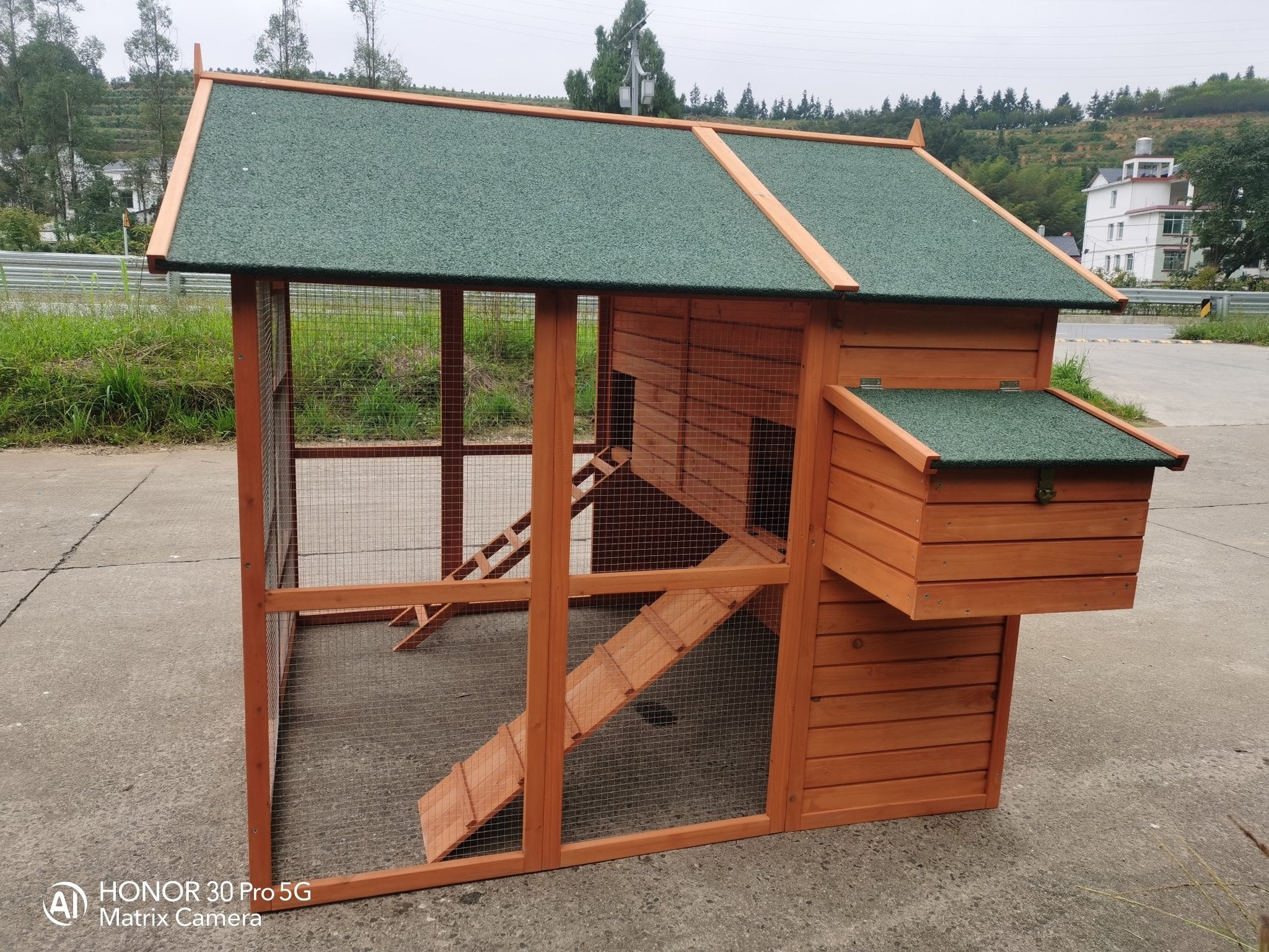 8 - Chicken Wooden Chicken Coop – Large Outdoor Shelter with Nesting Box | MSHC004 - with | Sold by Uncle Wiener's Wholesale
