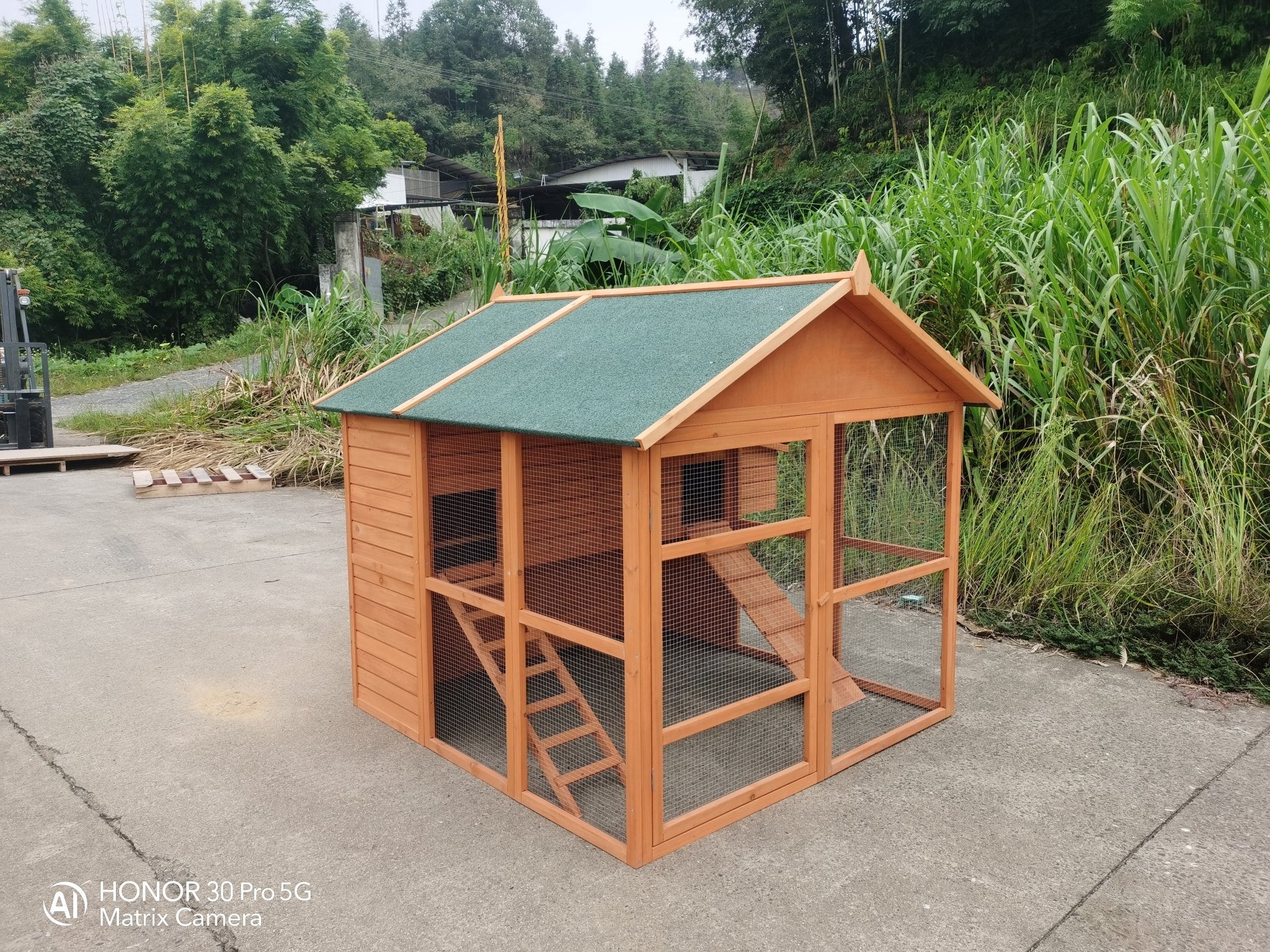 8 - Chicken Wooden Chicken Coop – Large Outdoor Shelter with Nesting Box | MSHC004 - with | Sold by Uncle Wiener's Wholesale