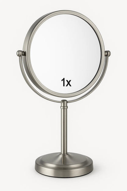 8" Double - Sided Makeup Mirror – 1X/10X Magnification, 360° Rotation | T813 - with | Sold by Uncle Wiener's Wholesale