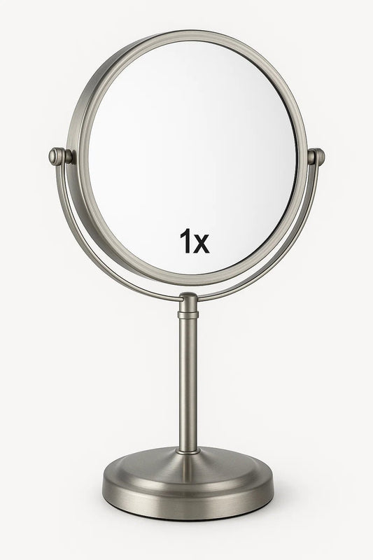 8" Double - Sided Makeup Mirror – 1X/10X Magnification, 360° Rotation | T813 - with | Sold by Uncle Wiener's Wholesale