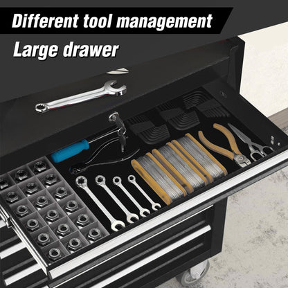 8 Drawer Garage Tool Cabinet Heavy Duty Steel Rolling Storage with Casters 31307 - with Orange | Sold by Uncle Wiener's Wholesale