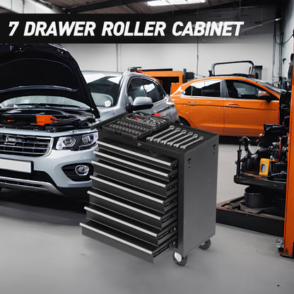 8 Drawer Garage Tool Cabinet Heavy Duty Steel Rolling Storage with Casters 31307 - with Orange | Sold by Uncle Wiener's Wholesale