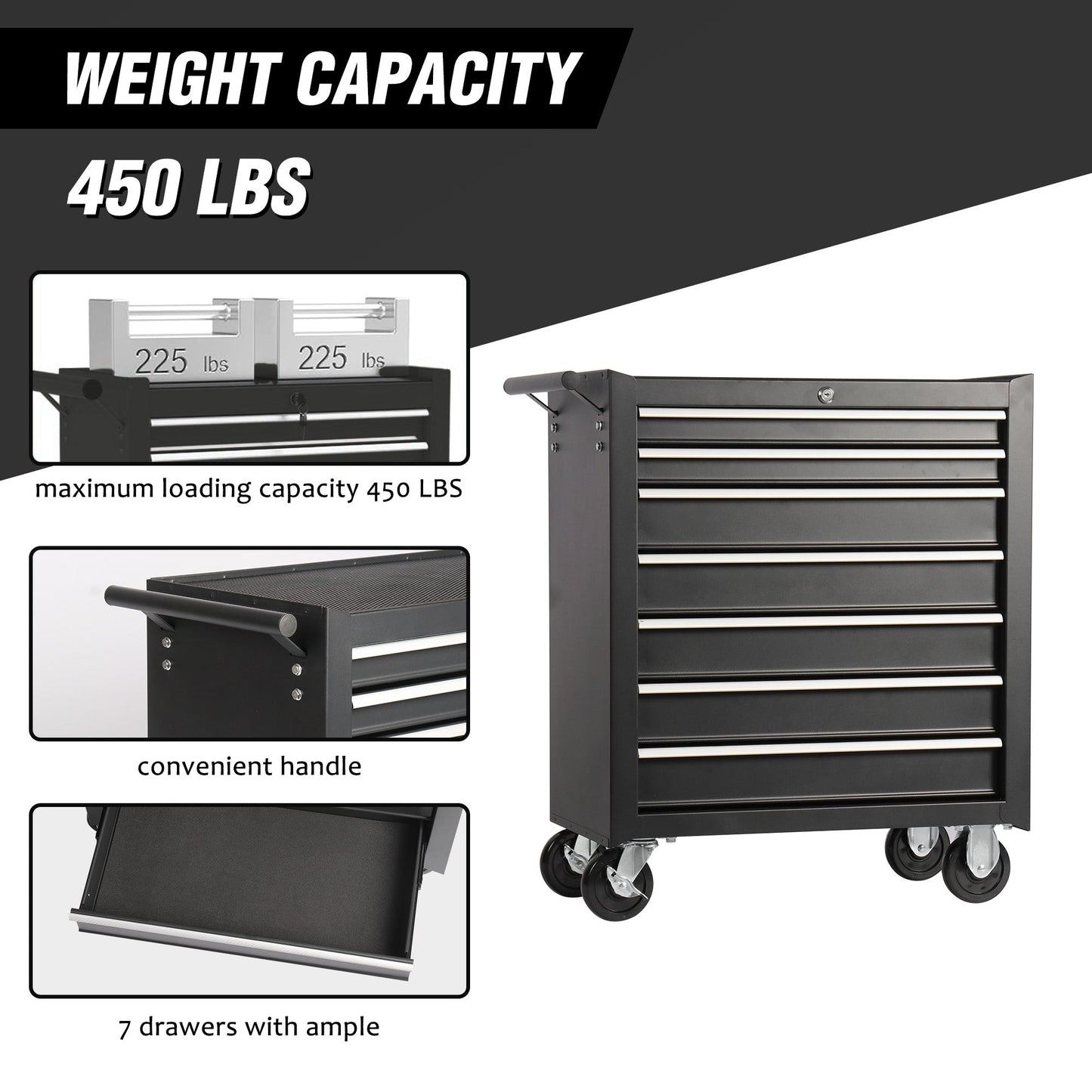 8 Drawer Garage Tool Cabinet Heavy Duty Steel Rolling Storage with Casters 31307 - with Orange | Sold by Uncle Wiener's Wholesale