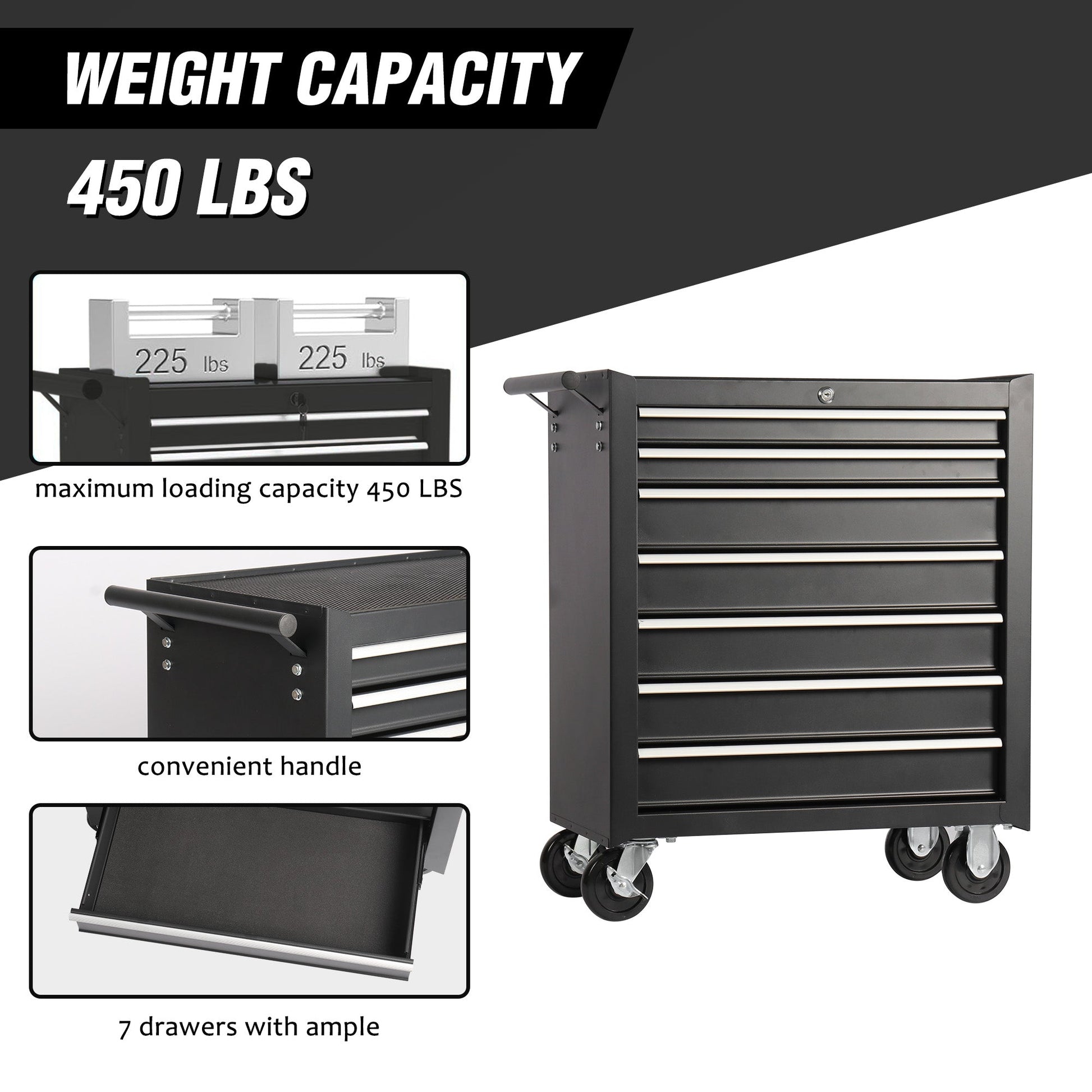 8 Drawer Garage Tool Cabinet Heavy Duty Steel Rolling Storage with Casters 31307 - with Orange | Sold by Uncle Wiener's Wholesale