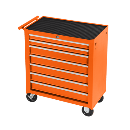 8 Drawer Garage Tool Cabinet Heavy Duty Steel Rolling Storage with Casters 31307 - with Orange | Sold by Uncle Wiener's Wholesale