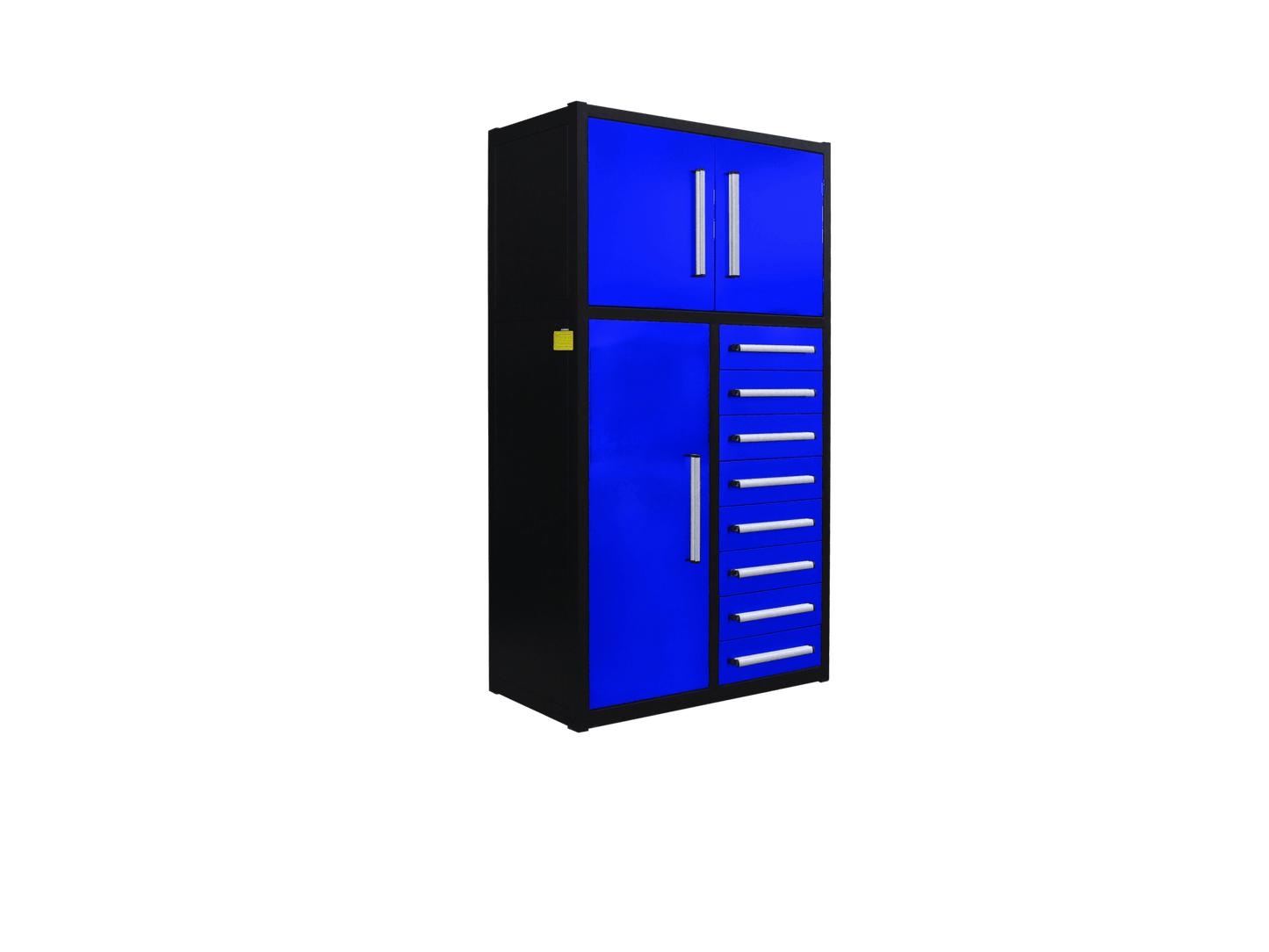 8 - Drawer Heavy Duty Workbench H3.5FT – 100 lb Drawers, Steel Frame Red, Blue, Black, Stainless Steel - with Blue | Sold by Uncle Wiener's Wholesale
