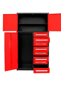 8 - Drawer Heavy Duty Workbench H3.5FT – 100 lb Drawers, Steel Frame Red, Blue, Black, Stainless Steel - with Red | Sold by Uncle Wiener's Wholesale