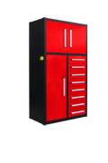 8 - Drawer Heavy Duty Workbench H3.5FT – 100 lb Drawers, Steel Frame Red, Blue, Black, Stainless Steel - with Red | Sold by Uncle Wiener's Wholesale