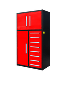 8 - Drawer Heavy Duty Workbench H3.5FT – 100 lb Drawers, Steel Frame Red, Blue, Black, Stainless Steel - with Red | Sold by Uncle Wiener's Wholesale