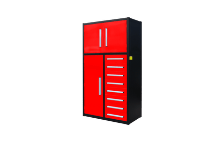 8 - Drawer Heavy Duty Workbench H3.5FT – 100 lb Drawers, Steel Frame Red, Blue, Black, Stainless Steel - with Red | Sold by Uncle Wiener's Wholesale
