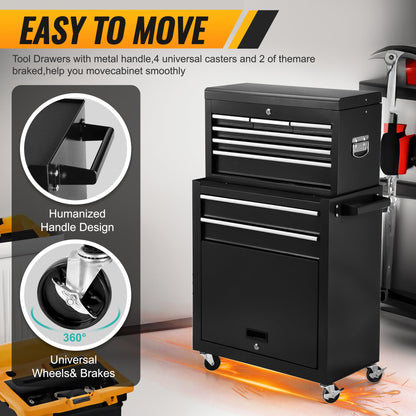 8 Drawer Rolling Tool Cabinet with Casters Heavy Duty Steel Garage Storage – Black Red Blue Orange - with Orange | Sold by Uncle Wiener's Wholesale