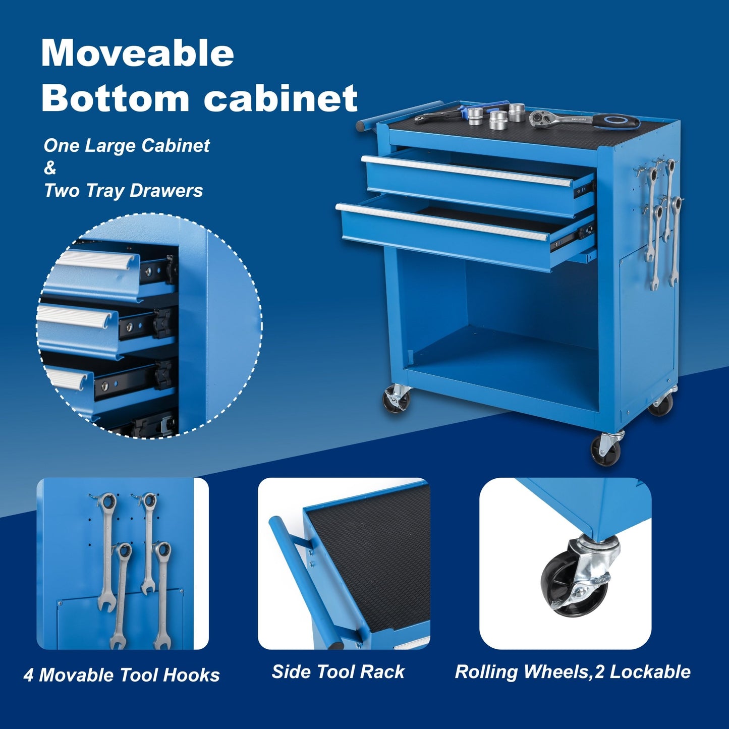 8 Drawer Rolling Tool Cabinet with Casters Heavy Duty Steel Garage Storage – Black Red Blue Orange - with Orange | Sold by Uncle Wiener's Wholesale