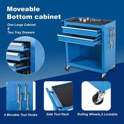 8 Drawer Rolling Tool Cabinet with Casters Heavy Duty Steel Garage Storage – Black Red Blue Orange - with Orange | Sold by Uncle Wiener's Wholesale