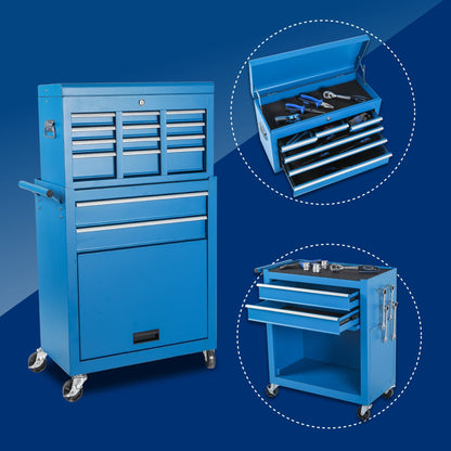 8 Drawer Rolling Tool Cabinet with Casters Heavy Duty Steel Garage Storage – Black Red Blue Orange - with Orange | Sold by Uncle Wiener's Wholesale