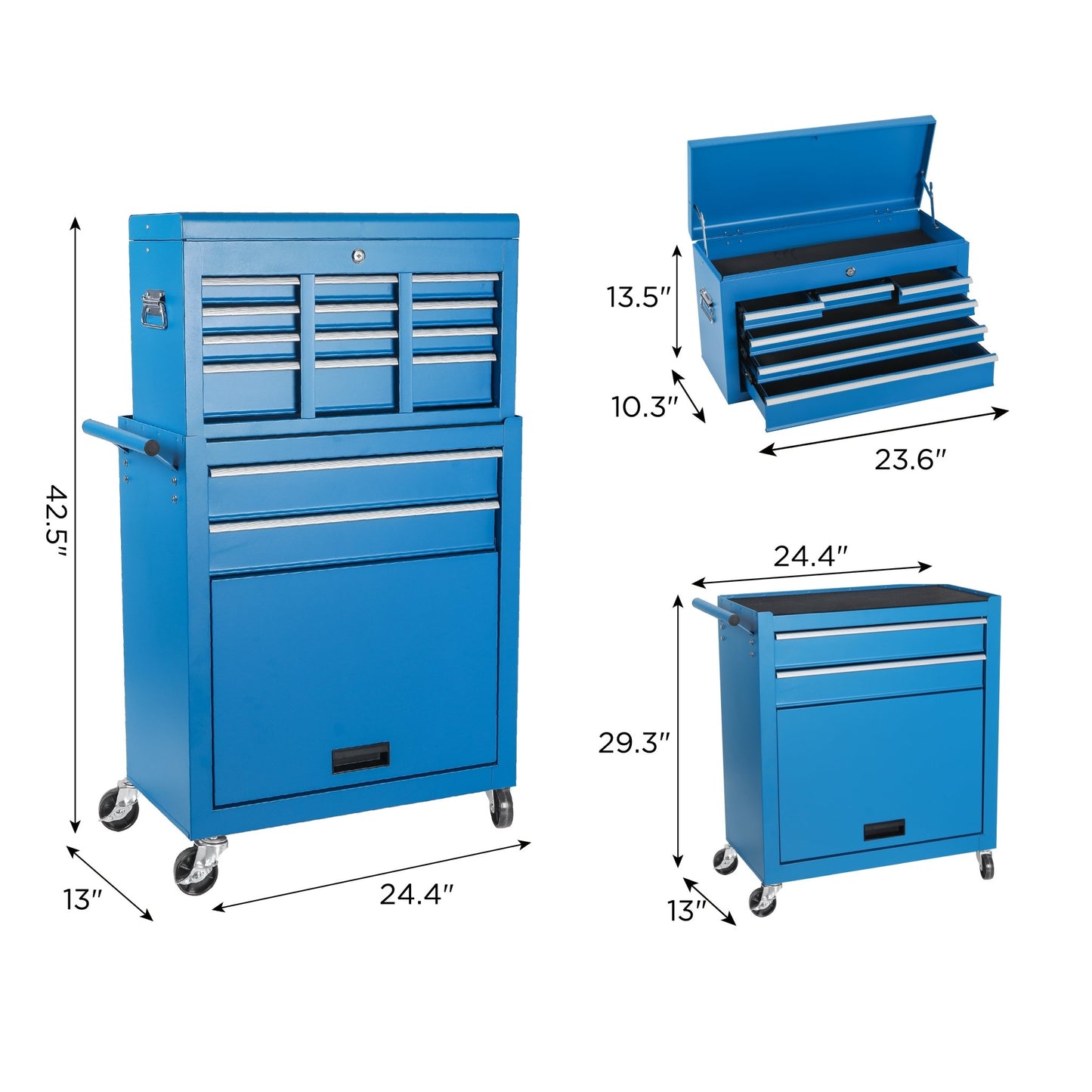 8 Drawer Rolling Tool Cabinet with Casters Heavy Duty Steel Garage Storage – Black Red Blue Orange - with Orange | Sold by Uncle Wiener's Wholesale