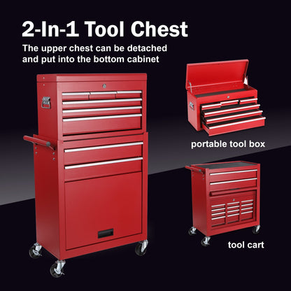 8 Drawer Rolling Tool Cabinet with Casters Heavy Duty Steel Garage Storage – Black Red Blue Orange - with Orange | Sold by Uncle Wiener's Wholesale