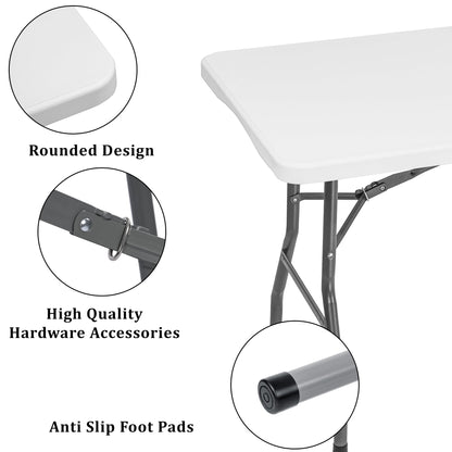 8 - Foot Folding Utility Table Portable Plastic Event Table Heavy - Duty AMCPT2474 - with | Sold by Uncle Wiener's Wholesale