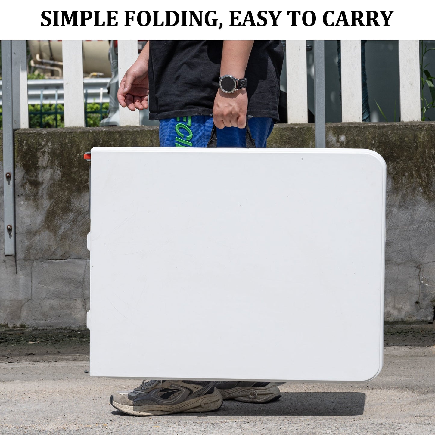 8 - Foot Folding Utility Table Portable Plastic Event Table Heavy - Duty AMCPT2474 - with | Sold by Uncle Wiener's Wholesale