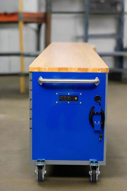 8FT Fatboy industrial tool bench with drawers and USB ports
Heavy-duty 24-drawer tool bench with stainless steel finish
Workshop organization tool bench with hardwood top
Mobile workbench with caster wheels and lockable drawers