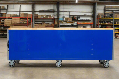 8FT Fatboy industrial tool bench with drawers and USB ports
Heavy-duty 24-drawer tool bench with stainless steel finish
Workshop organization tool bench with hardwood top
Mobile workbench with caster wheels and lockable drawers